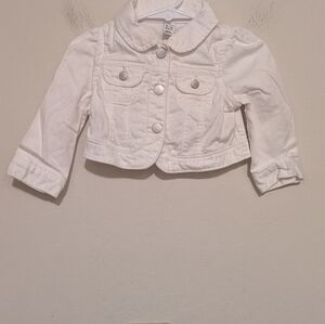 GAP White Cropped Jean Jacket